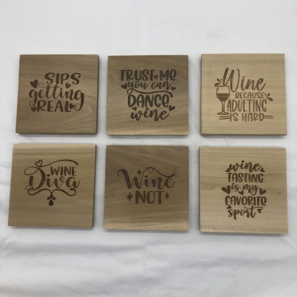 Hand Made Wood Quotable Coasters